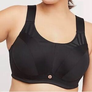 Livi Active Plus Size Black Lightly Lined Underwire Sports Bra Size 44H (5D)